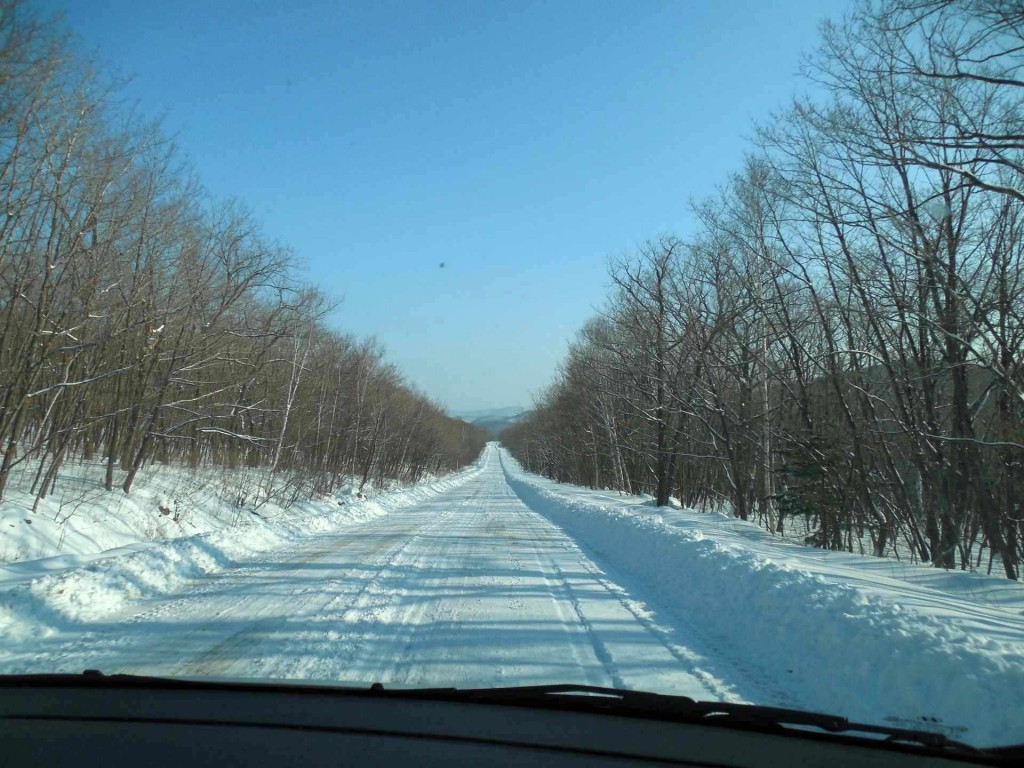 Дорога в Горноводное зимой
